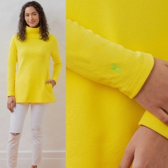 New Dudley Stephens Cobble Hill Terry Turtleneck Sunshine Fleece NWT X-Small - Picture 3 of 16